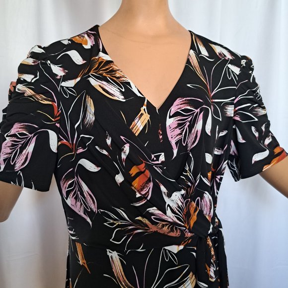 NWT JOSEPH RIBKOFF womens DRESS SIZE 12 FAUX-WRAP / SHEATH waist ribbon CANADA ! - Picture 4 of 15